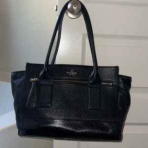 Kate Spade black leather tote bag